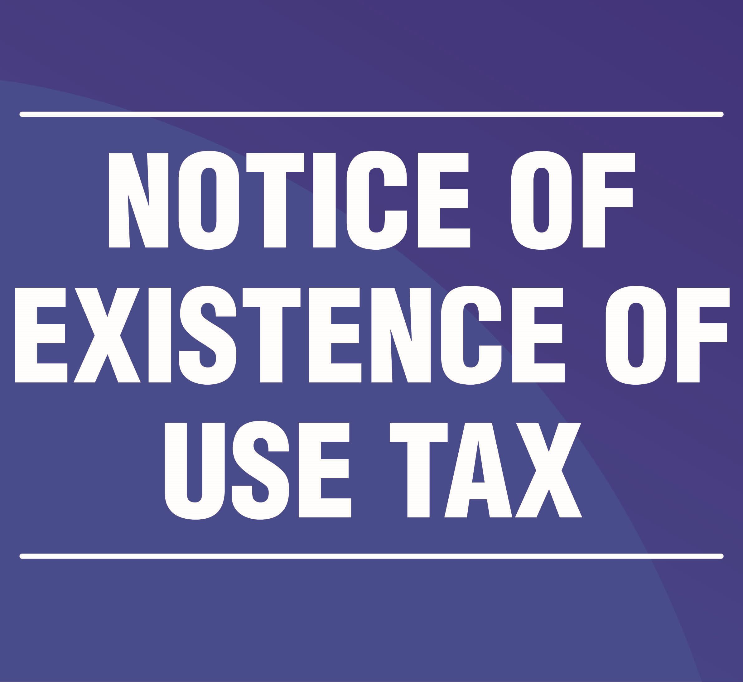 Use Tax Notification