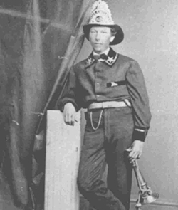 Portrait of fireman in black and white 