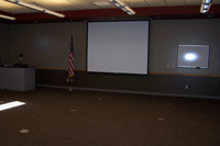 Screen in conference room