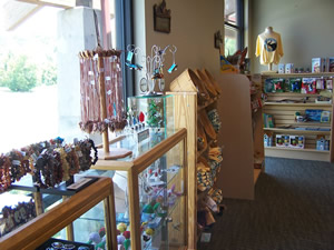 Shelves of giftshop
